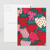 Carte Postale Motif Fraise (Devant / Derrière)