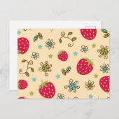 Carte Postale Motif fraise (Devant / Derrière)