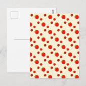 Carte Postale Motif fraise rouge sur rose pâle (Devant / Derrière)