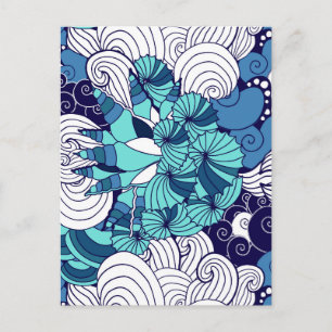 Carte Postale Motif Funky Seashell