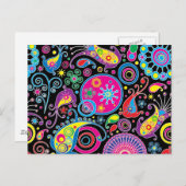 Carte Postale Motif génial superbe de Paisley (Devant / Derrière)