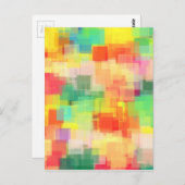 Carte Postale Motif géométrique Abstrait multicolore (Devant / Derrière)
