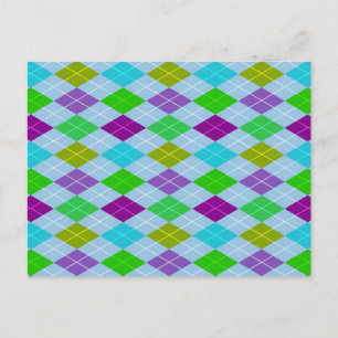 Carte Postale Motif géométrique arlequin coloré brillant