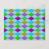 Carte Postale Motif géométrique arlequin coloré brillant (Devant)