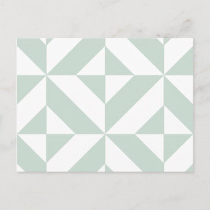 Carte Postale Motif géométrique déco cube Menthe fraîche