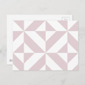 Carte Postale Motif géométrique déco cube violet lilas (Devant / Derrière)