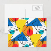 Carte Postale Motif géométrique moderne rétro (Devant / Derrière)