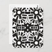 Carte Postale Motif géométrique noir et blanc moderne (Devant / Derrière)