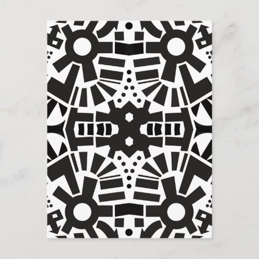 Carte Postale Motif géométrique noir et blanc moderne (Devant)