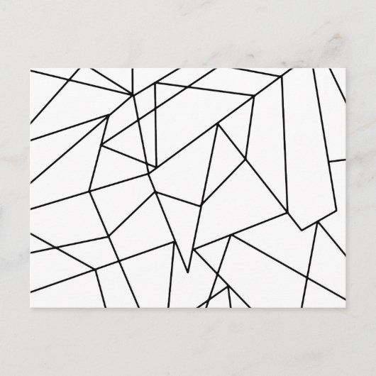 Carte Postale Motif géométrique noir et blanc moderne simple (Devant)