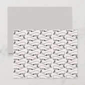 Carte postale motif géométrique pour baleines (Devant / Derrière)