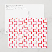 Carte Postale Motif géométrique rouge Abstrait peint (Devant / Derrière)