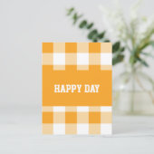 Carte Postale Motif Gingham Joyeux Jour  (Debout devant)