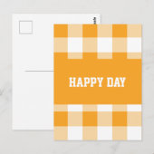 Carte Postale Motif Gingham Joyeux Jour  (Devant / Derrière)