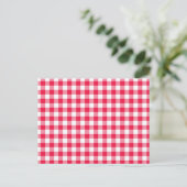 Carte Postale Motif Gingham Rouge et Blanc Classique Rustique (Debout devant)
