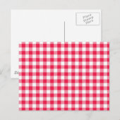 Carte Postale Motif Gingham Rouge et Blanc Classique Rustique (Devant / Derrière)