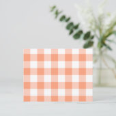 Carte Postale Motif Gingham Saumon Clair (Debout devant)