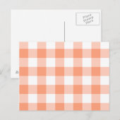 Carte Postale Motif Gingham Saumon Clair (Devant / Derrière)