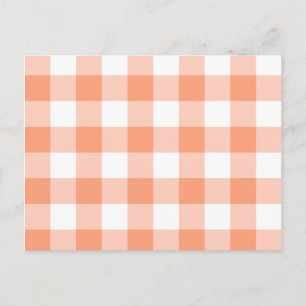 Carte Postale Motif Gingham Saumon Clair