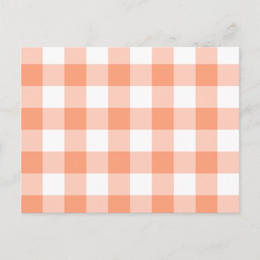 Carte Postale Motif Gingham Saumon Clair (Devant)