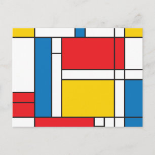 Carte Postale Motif graphique moderne inspiré par Mondrian