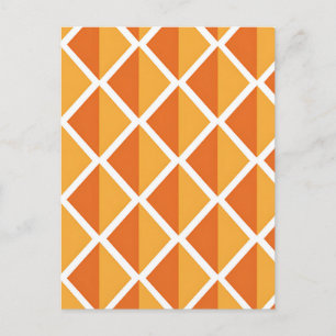 Carte Postale Motif Harlequin Diamant Orange Rétro