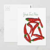 Carte Postale Motif Hot Red Chili Peppers (Devant / Derrière)