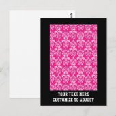 Carte Postale Motif humide rose chaud (Devant / Derrière)