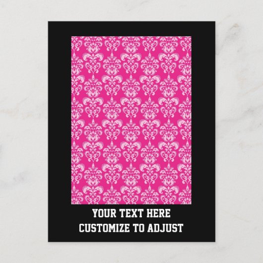 Carte Postale Motif humide rose chaud (Devant)