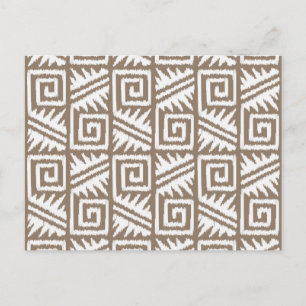 Carte Postale Motif Ikat Aztec - Taupe Tan et Crème