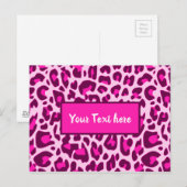 Carte Postale Motif imprimé animalier léopard Rose Clair (Devant / Derrière)