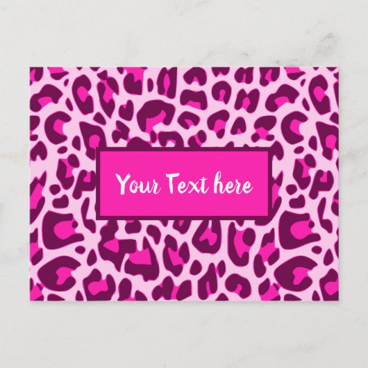 Carte Postale Motif imprimé animalier léopard Rose Clair (Devant)