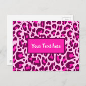 Carte Postale Motif imprimé animalier léopard rose vif (Devant / Derrière)