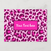 Carte Postale Motif imprimé animalier léopard rose vif (Devant)