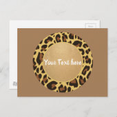 Carte Postale Motif imprimé léopard Mode Beauté Cercle (Devant / Derrière)