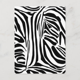 Carte Postale Motif Imprimé Zèbre Noir et Blanc Audacieux