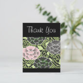 Carte Postale Motif japonais kimono rose floral (Debout devant)