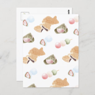 Carte Postale Motif japonais Wagashi