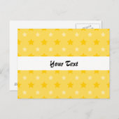 Carte Postale Motif jaune avec étoiles (Devant / Derrière)