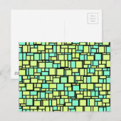 Carte Postale Motif jaune vert géométrique (Devant / Derrière)