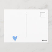 Carte Postale Motif jolis cœurs bleus | Remerciement pour Baby S (Dos)