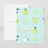 Carte Postale Motif Jour de Lessive Frais (Devant / Derrière)