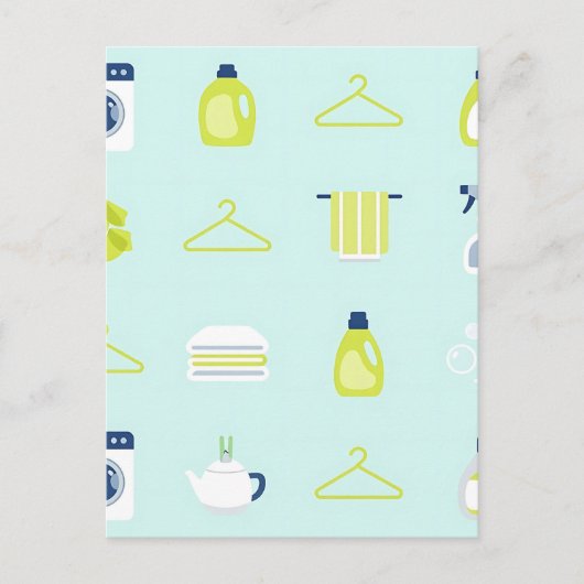 Carte Postale Motif Jour de Lessive Frais (Devant)