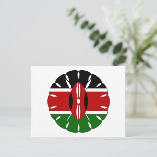 Carte Postale Motif kenyan rond : un symbole national (Debout devant)
