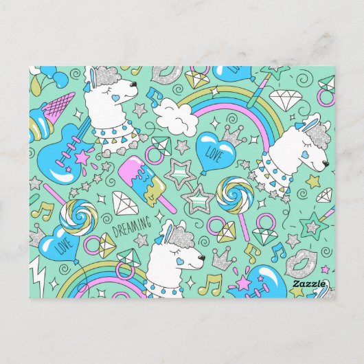 Carte Postale motif lama 2 (Dos)