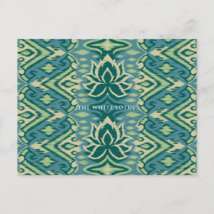Carte Postale Motif Lotus Ikat - Le Lotus Blanc