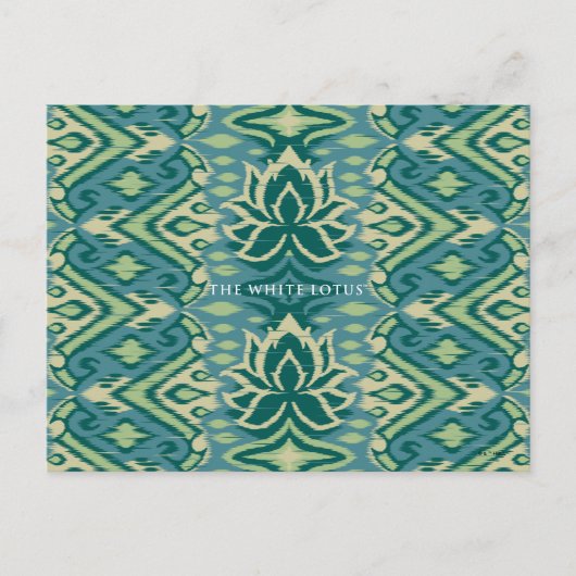 Carte Postale Motif Lotus Ikat - Le Lotus Blanc (Devant)