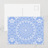 Carte Postale Motif Mandala Bleu Centaurée (Devant / Derrière)