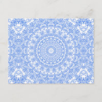 Motif Mandala Bleu Centaurée