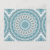Carte Postale Motif Mandala Côtier Sarcelle et Beige (Devant)